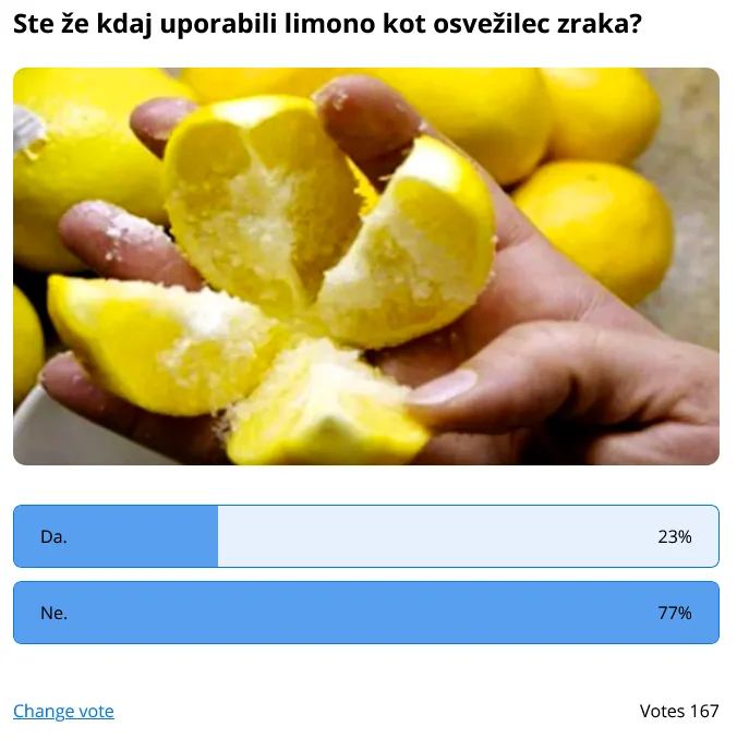 limona, Razrežite limono na 4 dele, jo posolite in položite na tla!