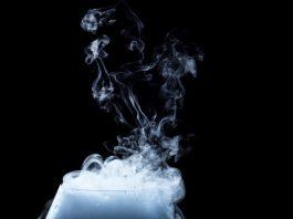 white smoke on glass