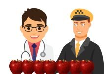 uganka zdravnik in jabolka