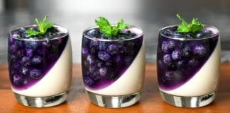 borovničeva panna cotta