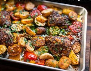 Recept: Pečen piščanec po mediteransko, pripravljen v enem pekaču