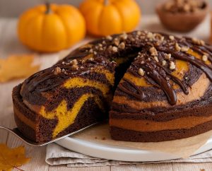 Marmorni kolač z bučo – sočno, aromatično in popolno pecivo za jesen