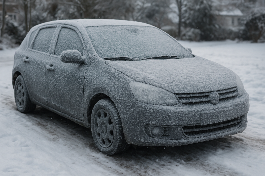 zamrznjen avto zamrznjen avto