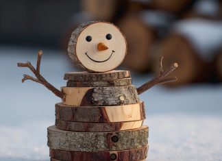 Naredi sam: Leseni snežaki za popolno praznično vzdušje leseni-snežak
