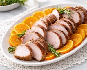 Svinjski file z glazuro iz klementin, cimeta in klinčkov, ki navduši vsakega gosta