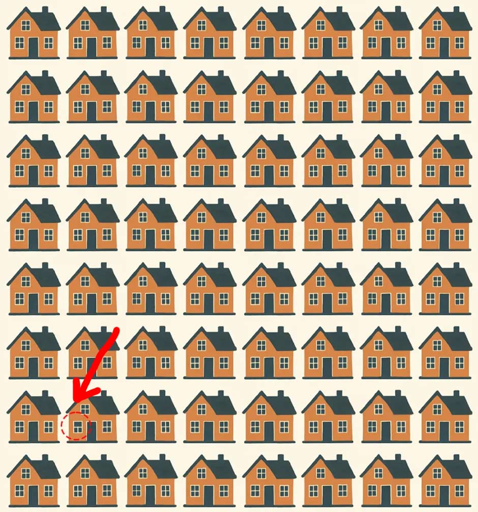 Optična iluzija: Najdete hi&scaron;ko, ki se razlikuje od ostalih?