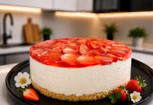 Hitro pripravljena sirna torta z jagodami (jagodni cheesecake) cheesecake-jagodni