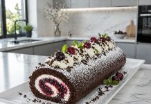 Če obožujete torto črni gozdiček, morate poskusiti to verzijo rolade rolada-črni-gozdiček