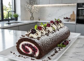 Če obožujete torto črni gozdiček, morate poskusiti to verzijo rolade rolada-črni-gozdiček