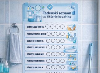 S tem seznamom bo čiščenje kopalnice končno enostavno (priložen PDF seznam za čiščenje) seznam-za-čiščenje-kopalnice