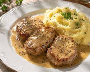 Sočna svinjska ribica v bogati omaki, ki navduši vsakogar