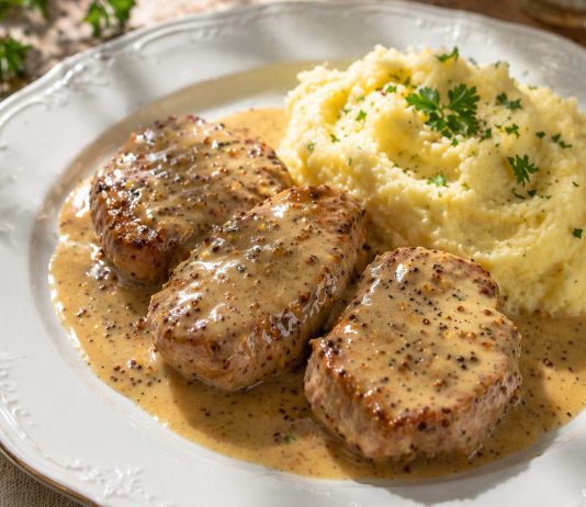 svinjska-ribica-v-gorčični-omaki