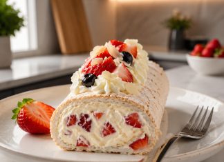Ta Pavlova rolada je prava zvezda pomladnih dni pavlova-rolada