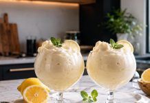 Zamrznjena limonada v kozarcu je najbolj osvežilna poletna sladica, ki jo pripravite v 5 minutah zamrznjena-limonada